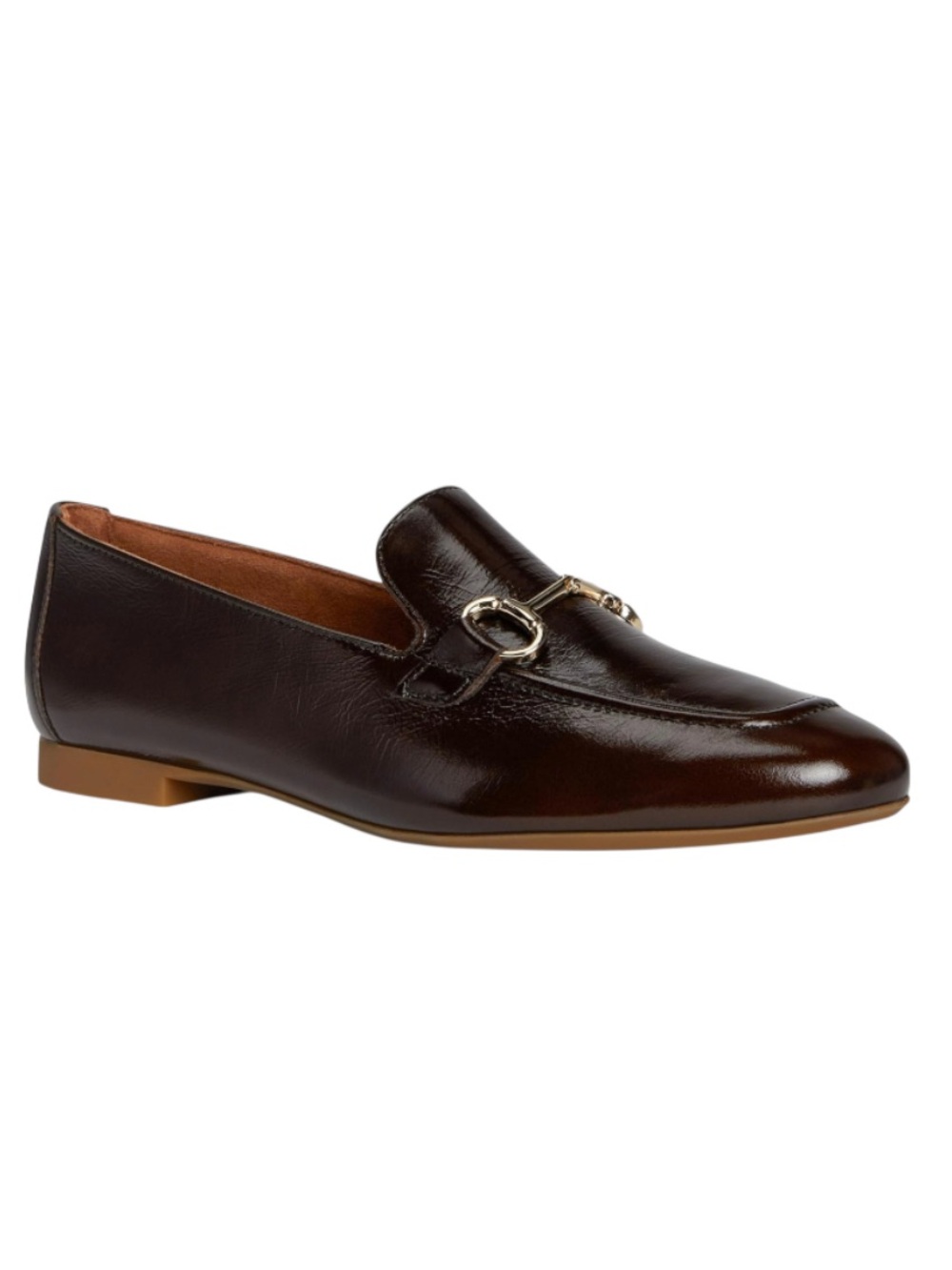 Brown Leather loafer flat. US 6.5 Brand New in box. Soft patent leather.